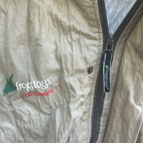 Frogg Toggs Outerwear Mens Beige Full Zip/Button Rain Jacket with Hood. Small - Picture 6 of 6